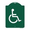 Signmission Designer Series Large Handicapped, Green & White Aluminum Sign, 18" x 24", GW-1824-23889 A-DES-GW-1824-23889 - alternate 1